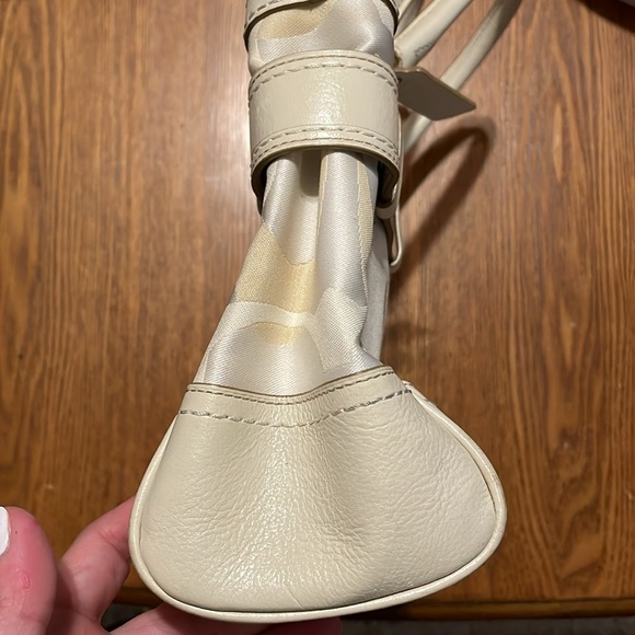 🤎🤎 Coach Signature Hampton Optic Bag Purse Stripe Cream White Satchel - Picture 4 of 16